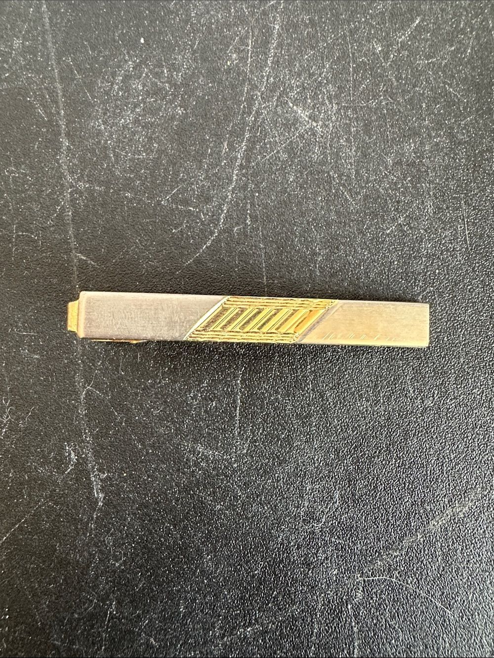 Mens Gold & Silver Tone Tie Bar Two Tone Metallic Clip Classic Business Style